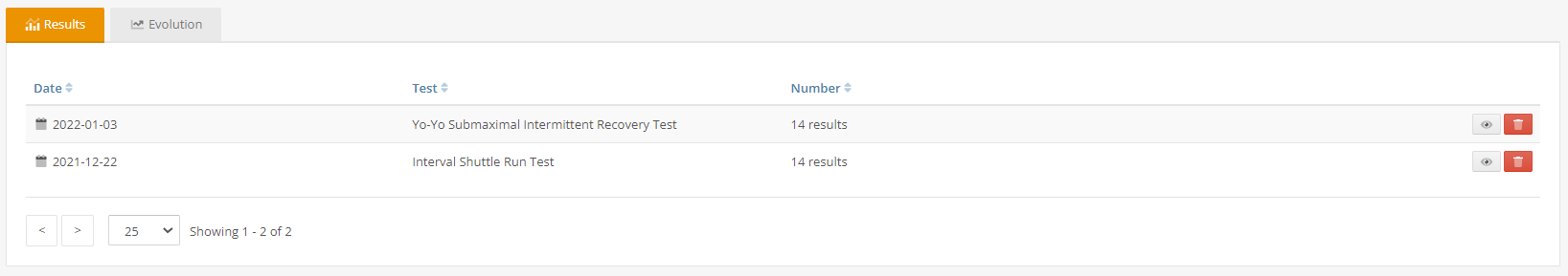 Overview of exercise tests in Topsportslab platform